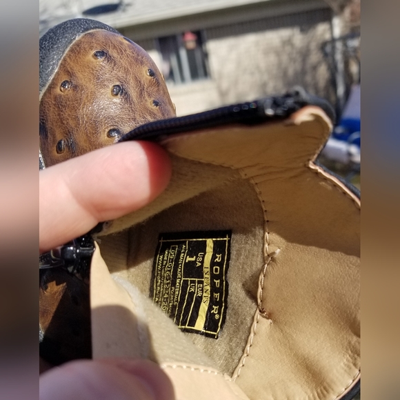 Roper Jed infant western cowboy boots ostrich - Picture 6 of 7